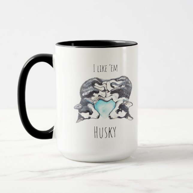 Husky liebt Kaffee-Tasse Tasse (Links)