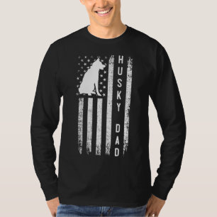 Husky Lover Gift Siberian Husky Vater American Fla T-Shirt