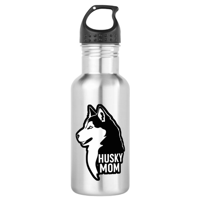 Husky-Mama Edelstahlflasche (Vorderseite)