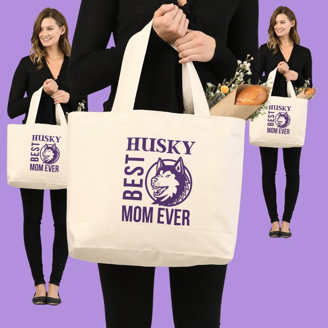 Husky-Mama, Hunde-Mama, Husky-Geschenk Jumbo Stoffbeutel (Von Creator hochgeladen)