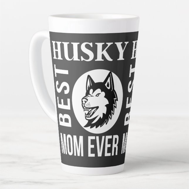 Husky-Mama, Hunde-Mama, Husky-Geschenk Milchtasse (Linke Ecke)