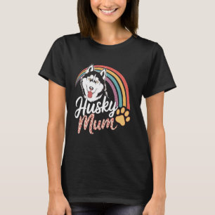 Husky-Mama Mama Mutti Hundemama Regenbogen-Leopard T-Shirt