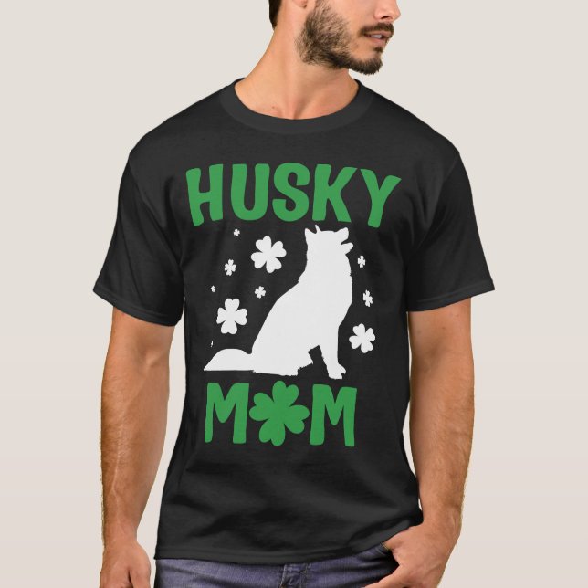 Husky Mama Siberian Husky Mama St Patricks Day Hus T-Shirt (Vorderseite)