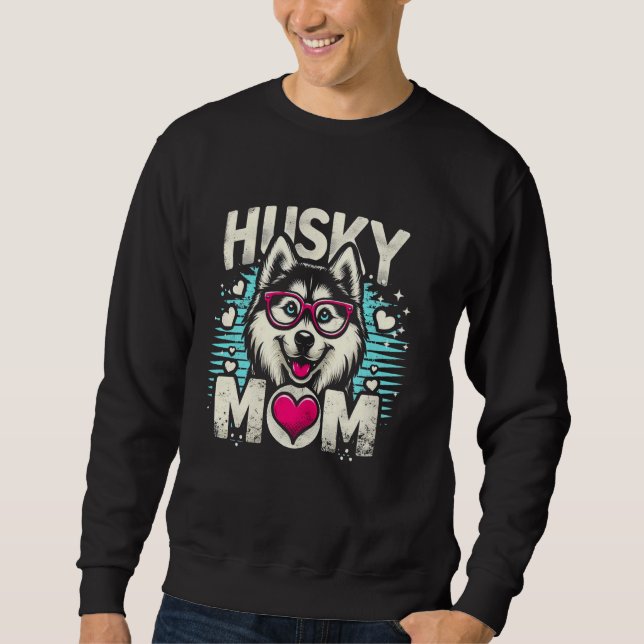 Husky-Mama Sibirischer Husky-Hund Sweatshirt (Vorderseite)