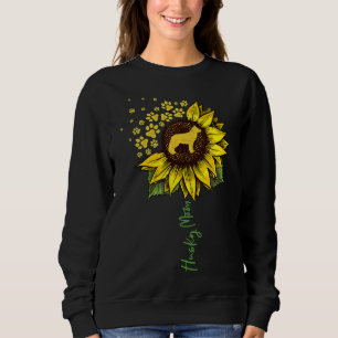 Husky Mama Sonnenblume Sibirische Husky Dog Mama M Sweatshirt