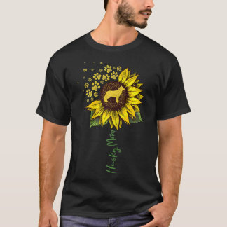 Husky Mama Sonnenblume Sibirischer Husky Lover Dog T-Shirt