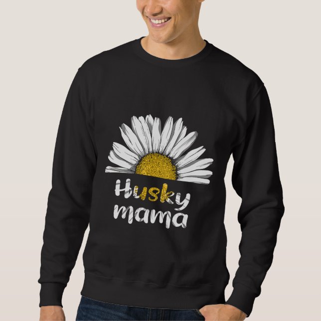 Husky Mama White Blume Sweatshirt (Vorderseite)