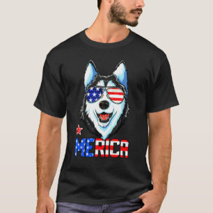 Husky Merica Men American Flag T-Shirt