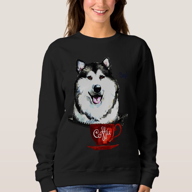 Husky mit Alaskan Malamute Sweatshirt (Vorderseite)