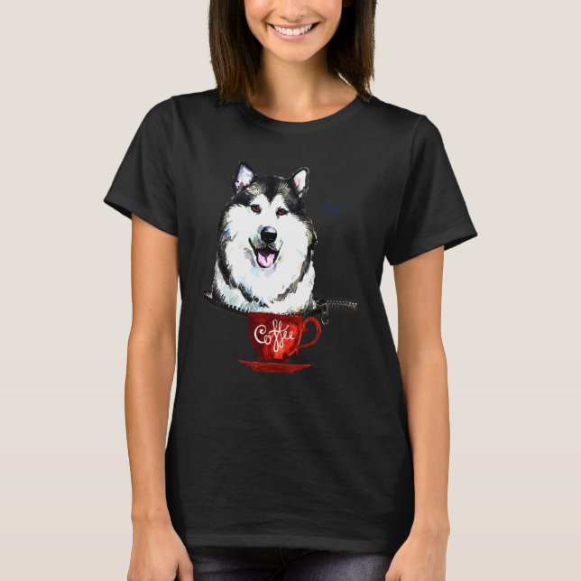 Husky mit Alaskan Malamute T-Shirt (Vorderseite)
