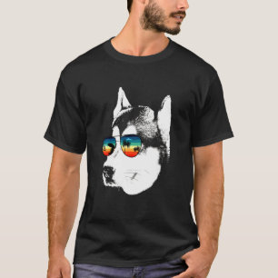 Husky mit Brillengläser T-Shirt