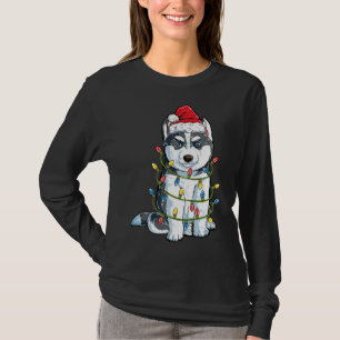 Husky mit Weihnachtsmannmütze Huskey Funny Dog Chr T-Shirt