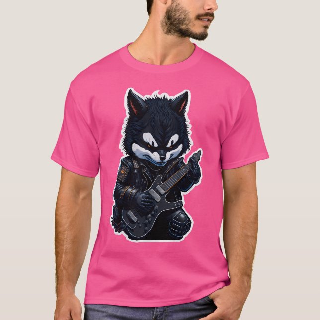 Husky Niedlich Metalhead T-Shirt (Vorderseite)