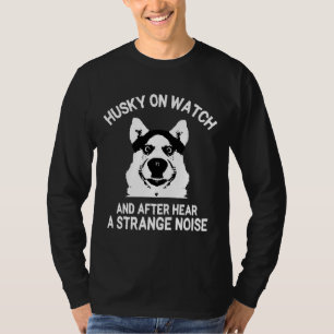 Husky on Watch Funny Meme T-Shirt
