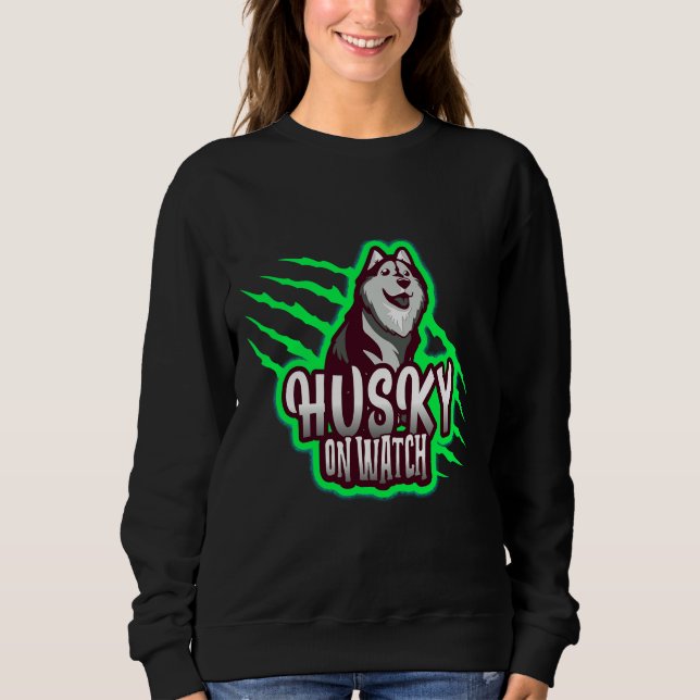 Husky on Watch Sweatshirt (Vorderseite)