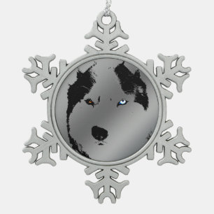 Husky-Ornament Dekoration Schneeflocken Zinn-Ornament