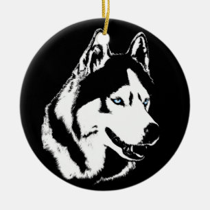 Husky-Ornament-Malamute Keepake-Hunde-Geschenke Keramikornament