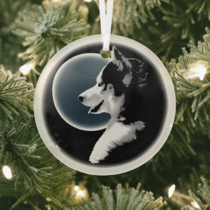 Husky-Ornament Personalisierter Wolf-Dekoration Ornament Aus Glas