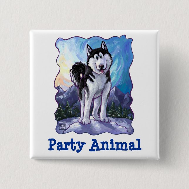 Husky Party Center Button (Vorderseite)