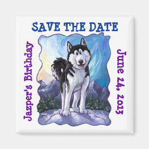 Husky Party Center Magnet
