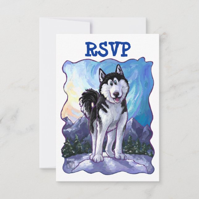 Husky Party Center RSVP Cards (Vorderseite)