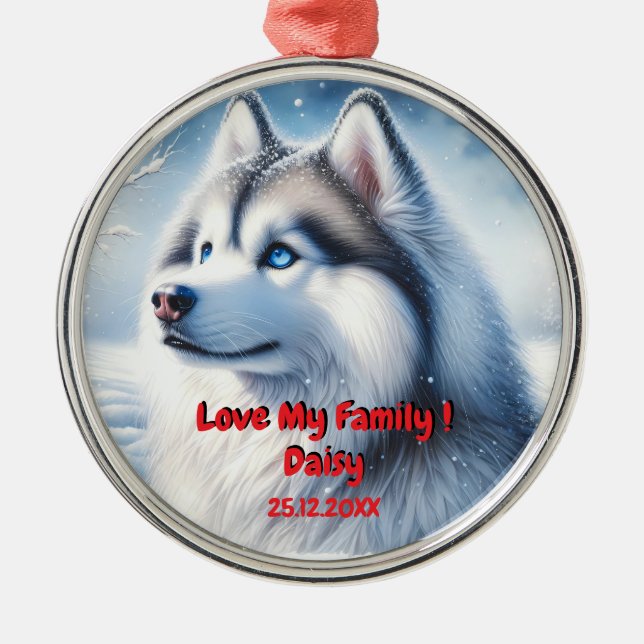 Husky Personalisation Weihnachtsschmuck (Vorne)