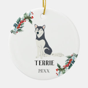 Husky Personalisiert Christmas Dog Keramik Ornament