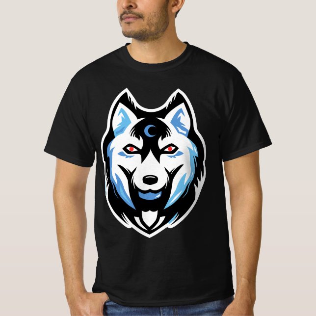 Husky-Personalisierter Wolf  T-Shirt (Vorderseite)