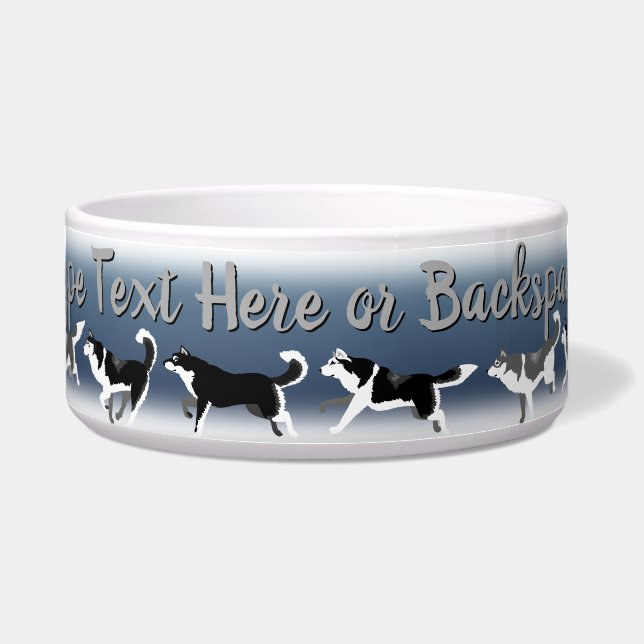 Husky Pet Bowls Personalisiert Sibirische Husky Bo Napf (Vorderseite)