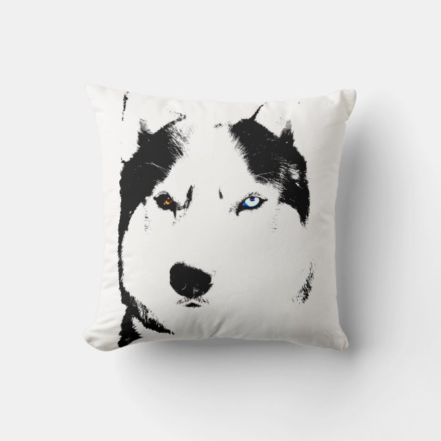 Husky Pillow Siberian Husky Malamute Geschenke Kissen (Vorderseite)