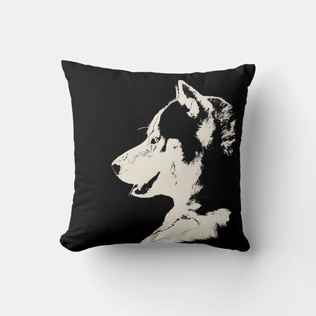 Husky-Pillow-Sibirien-Husky-Malamute-Geschenke Kissen (Vorderseite)