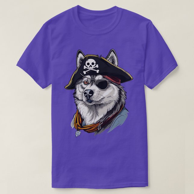 Husky Pirate Captain T-Shirt (Design vorne)
