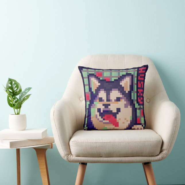 Husky Pixel Art Kissen (Stuhl )