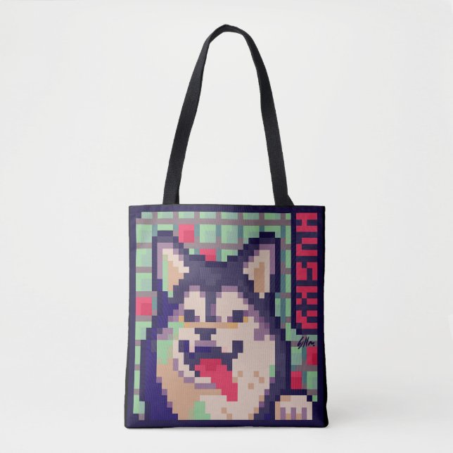 Husky, Pixel Art, pixelart (Vorderseite)