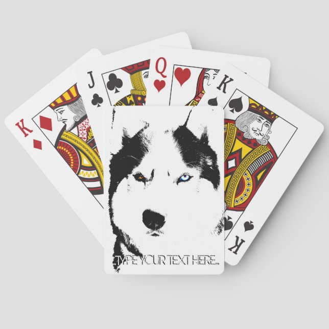 Husky Playing Cards Personalisieren Schlittenhunde Spielkarten (Rückseite)