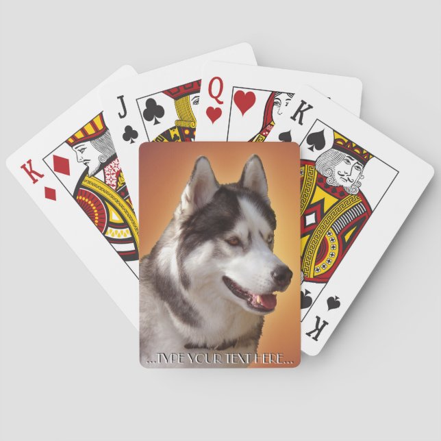 Husky Playing Cards Personalisieren Schlittenhunde Spielkarten (Rückseite)
