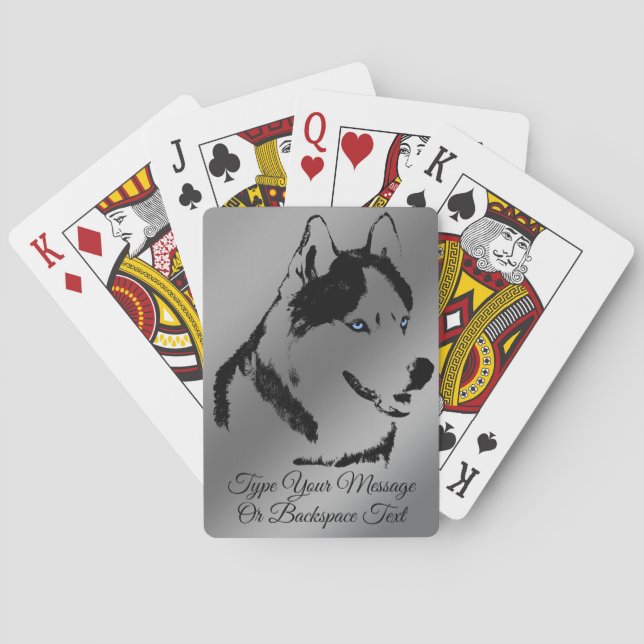 Husky Playing Cards Personalisierte Husky Hund Car Spielkarten (Rückseite)