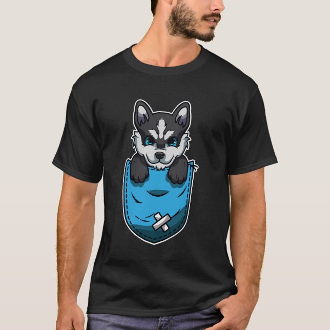 Husky Pocket Style T-Shirt (Vorderseite)