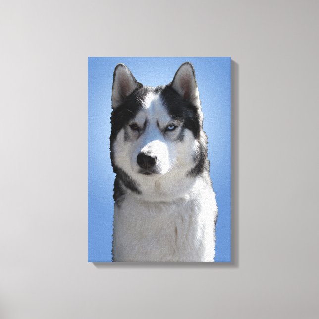 Husky Print Stretched Husky Malamute Dog Leinwand (Vorderseite)