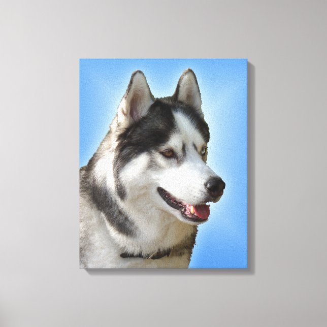 Husky Print Stretched Husky Malamute Dog Leinwand (Vorderseite)