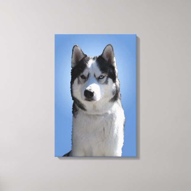 Husky Print Stretched Husky Malamute Dog Leinwand (Vorderseite)
