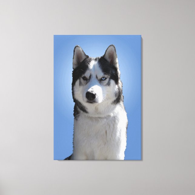 Husky Print Stretched Husky Malamute Dog Leinwand (Vorderseite)