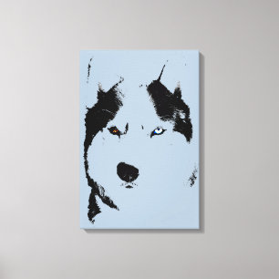 Husky Print Stretched Husky Malamute Dog Leinwand