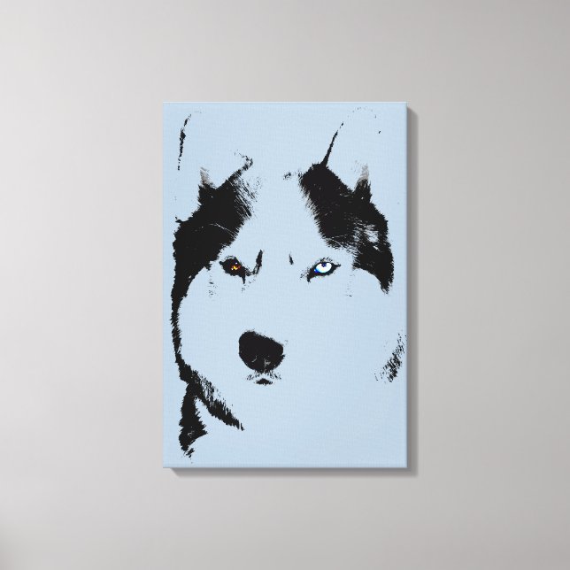 Husky Print Stretched Husky Malamute Dog Leinwand (Vorderseite)