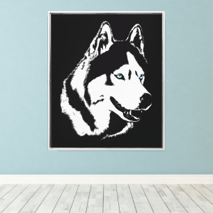 Husky Print Stretched Siberian Husky Dog Leinwand