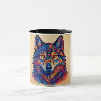 Husky-Pullover mit Wolfmotiv Tasse