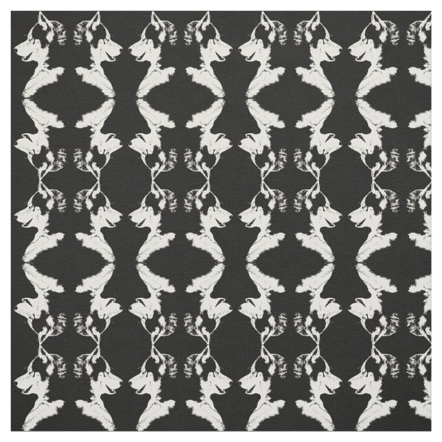 Husky Pup Fabric Siberian Husky Fabric Dog Pattern Stoff (Muster)