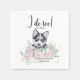 Husky Puppy Dog Wedding Cocktail Napkins Serviette