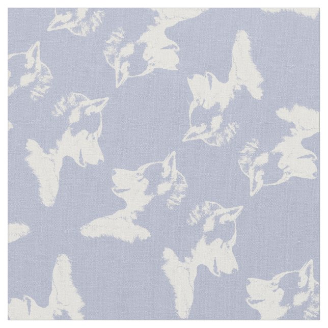 Husky Puppy Fabric Husky Malamute Dog Textiles Stoff (Nahaufnahme)