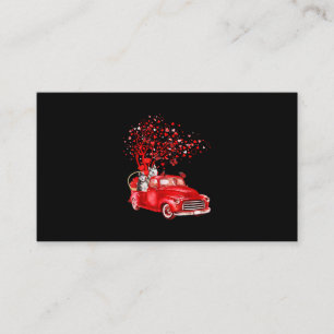 Husky Riding Red Truck Valentine Butterfly Heart Visitenkarte
